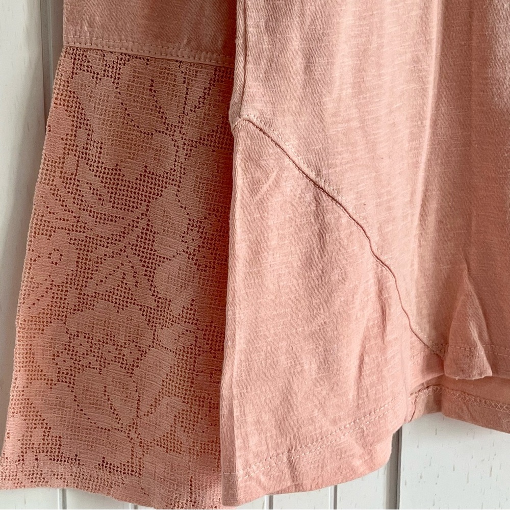 NWOT Sundance Boho Beaded Blush Pink Shirt w/Lace Detail on Sleeves - Picture 6 of 6